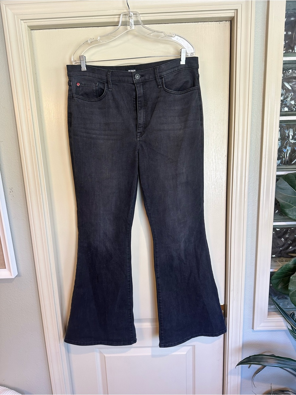 Hudson Jeans Heidi Black Flare Wide Leg Jeans